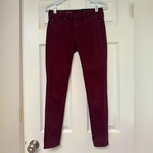 AG Jeans ‘The Abbey Ankle’ in Wine Marroon